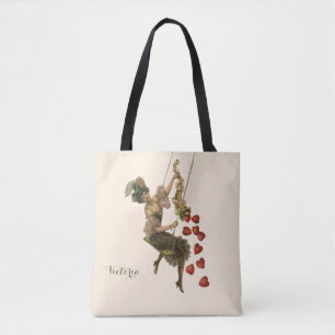 Tote Bag Saint-Valentin vintage, dame victorienne sur une b