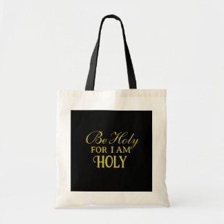 Tote Bag Saint verset de la Bible noir et or simple chrétie