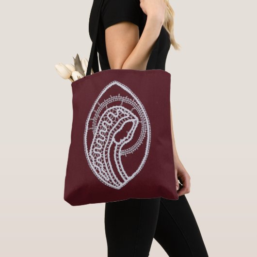 Tote Bag Sainte Vierge Marie, dentelle (De près)
