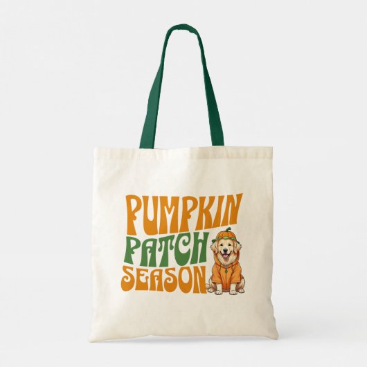 Tote Bag Saison citrouille Patch Golden Retriever Fall Shir (Dos)