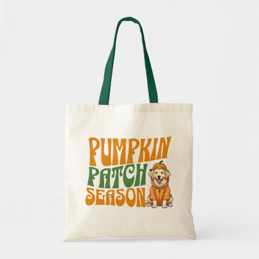 Tote Bag Saison citrouille Patch Golden Retriever Fall Shir (Devant)