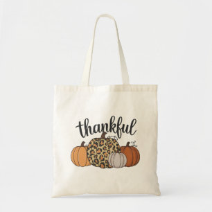 Tote Bag Saison de citrouille léopard d'Action de grâce Hal