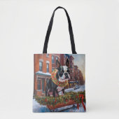 Tote Bag Saison de Noël de Boston Terrier (Devant)
