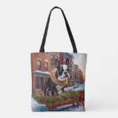 Tote Bag Saison de Noël de Boston Terrier (Dos)