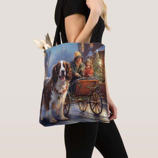 Tote Bag Saison de Noël de l'espagnol Springer anglais (De près)