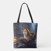 Tote Bag Saison de Noël de Shiba Inu (Dos)