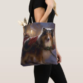 Tote Bag Saison de Noël du Shetland Sheepdog (De près)