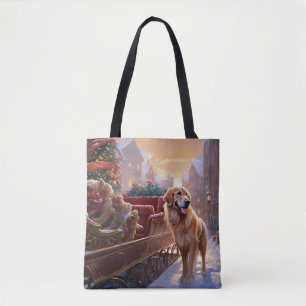 Tote Bag Saison de Noël Golden Retriever
