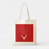 Tote Bag Saison de vacances, Joyeux Noël, Père Noël Helper (Dos)