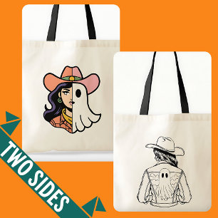 Tote Bag Saison éffrayante Cowgirl et Cool Ghoul Cowgirl Fo