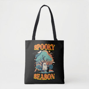 Tote Bag Saison éffrayante Fantôme et Chat noir Halloween C