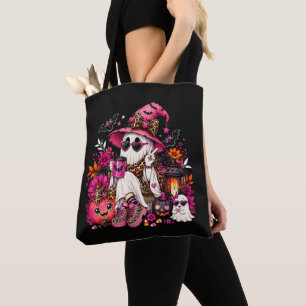 Tote Bag Saison effrayante Gentil fantôme en chapeau de sor