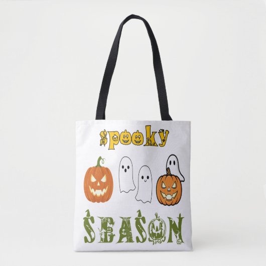 Tote Bag saison effrayante Joyeux Halloween (Devant)