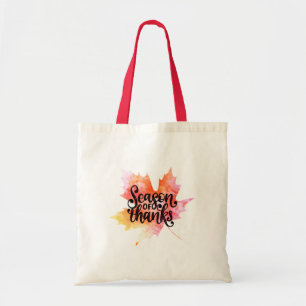 Tote Bag Saison élégante de Merci sur la feuille colorée au