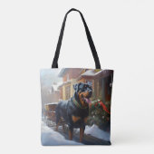 Tote Bag Saison festive de Noël de Rottweiler (Dos)