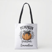Tote Bag Saison Russe Citrouille Automne Thanksgiving Nom (Devant)
