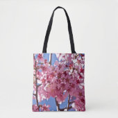 Tote Bag Sakura Cherry Blossoms Red Stars (Devant)