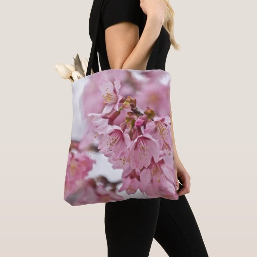 Tote Bag Sakura Cherry Blossoms rose pâle (De près)