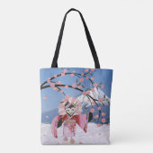Tote Bag Sakura Geisha Bird dans les fleurs de cerisiers de (Dos)