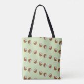 Tote Bag Salles de noix de coco motif sur vert (Dos)