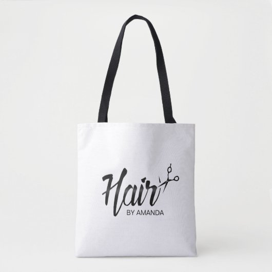 Tote Bag Salon de coiffure élégant de manuscrit de coiffeur (Devant)