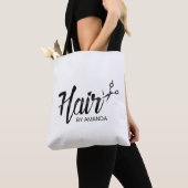 Tote Bag Salon de coiffure élégant de manuscrit de coiffeur (De près)