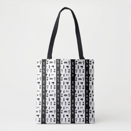 Tote Bag Salon et coiffeur Motif NOM PERSONNALISÉ (Devant)