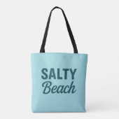 Tote Bag Salty Beach Life | Impression graphique bleu sarce (Dos)