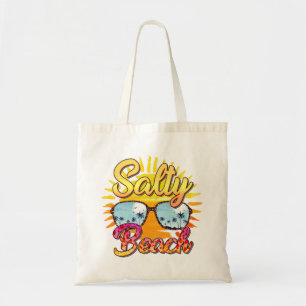 Tote Bag Salty Beach Soleil et palmier tropicaux