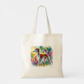 Tote Bag Saluki Dog 090724AREF103 - Watercolor (Dos)