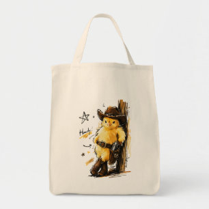 Tote Bag Salut Mignon Bébé Poussin Cow-boy Art Occidental