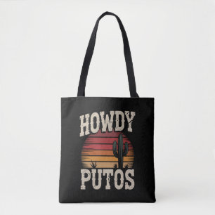 Tote Bag Salut Putos Cactus Drôle Rétro Vintage