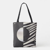 Tote Bag "Salut" rayures noires/blanches de zèbre (Dos)