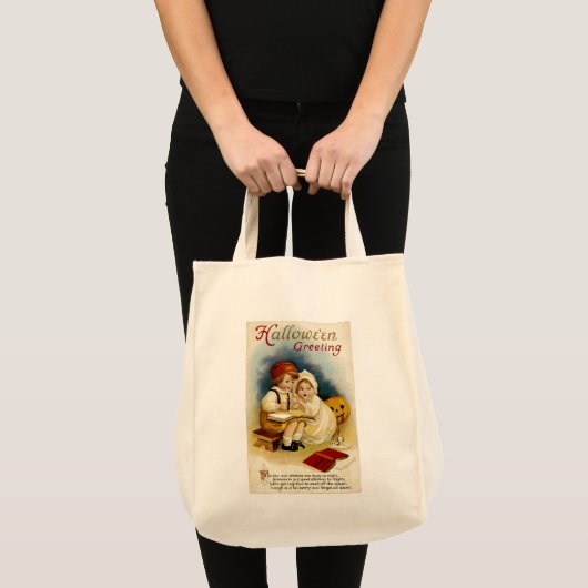 Tote Bag Salutation Halloween vintage (Devant (produit))