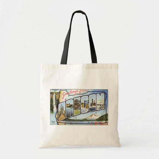 Tote Bag Salutations de l'océan pacifique de l'Orégon, cru (Devant)