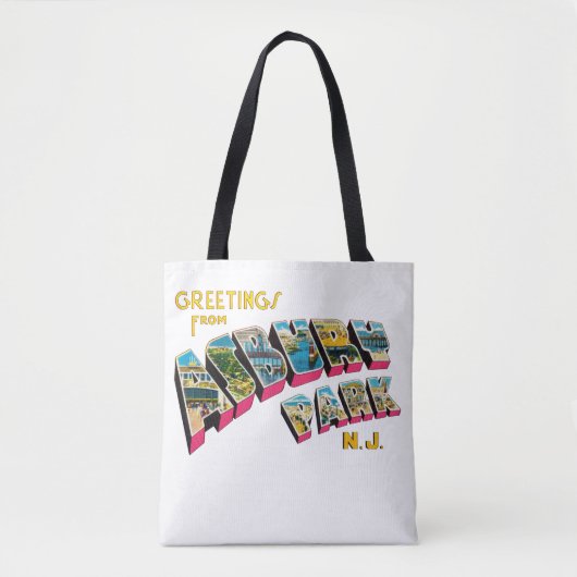 Tote Bag Salutations de New Jersey de parc d'Asbury (Devant)