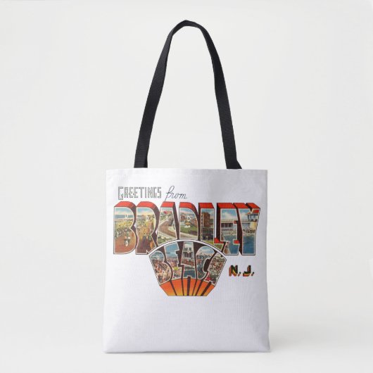 Tote Bag Salutations de New Jersey de plage de Bradley (Devant)