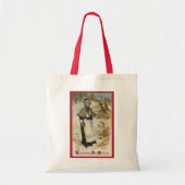 Tote Bag Salutations de Thanksgiving avec une femme pèlerin (Devant)