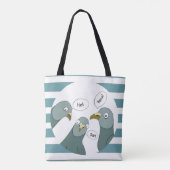 Tote Bag Salutations Drôle De Pigeon Avec Des Bleues (Dos)
