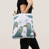 Tote Bag Salutations Drôle De Pigeon Avec Des Bleues (De près)