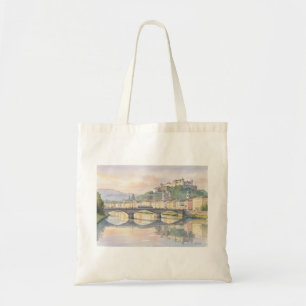 Tote Bag Salzbourg Autriche Pont du Château Rivière Esquis