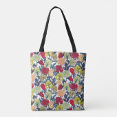 Tote Bag Sameless colorful flowers Pattern on white backgro (Dos)