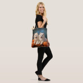 Tote Bag Samoyed Chiot Automne Citrouille de plaisir (Sur le modèle)