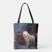 Tote Bag Samoyed Christmas Festive Saison (Dos)