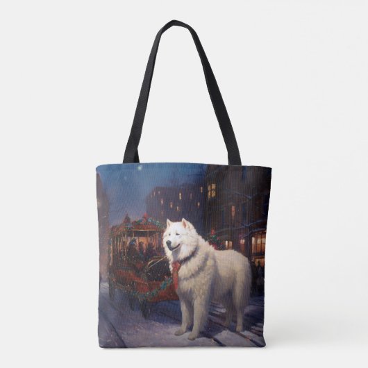Tote Bag Samoyed Christmas Festive Saison (Dos)