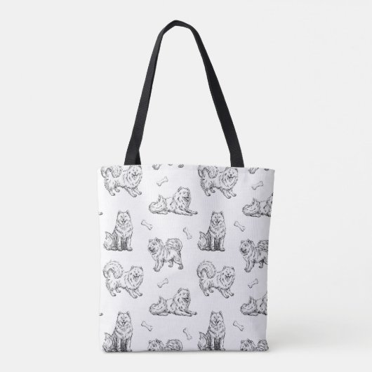 Tote Bag Samoyed dogs pattern (Dos)