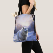 Tote Bag Samoyed Qu'il neige Noël (De près)