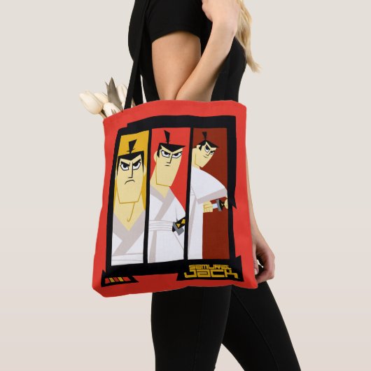 Tote Bag Samurai Jack Caractère Tri-Panel Futuristic Frame (De près)