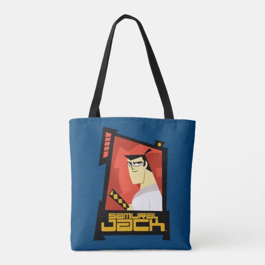Tote Bag Samurai Jack Souriant Futuristic Frame Graphic (Dos)