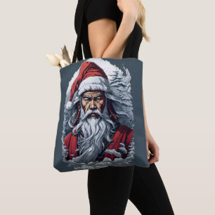 Tote Bag Samurai Père Noël Warrior Christmas Art Cadeau
